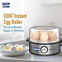 KENT Instant Egg Boiler | 360-Watt | Boil 7 Eggs at a Time | 3 Boiling Modes | Stainless Steel Body & Heating Plate | Automatic Power Off | Accessories Available