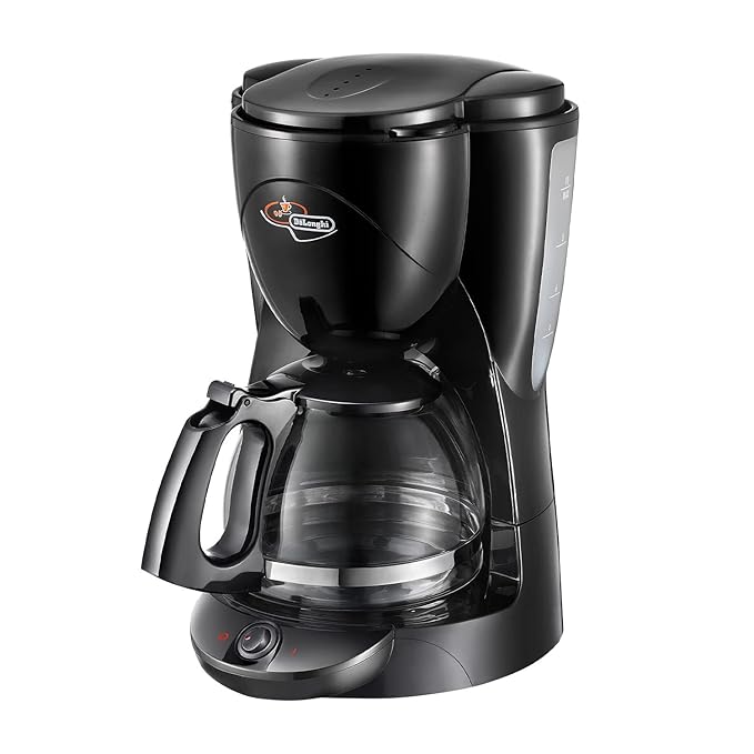 Delonghi ICM2.1.BK 1000 -Watt, Drip Coffee Maker for Home & Office – 10-Cup Capacity, Black Finish