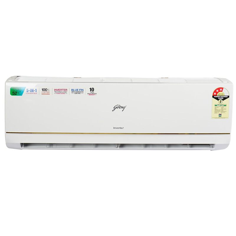 GODREJ 1 Ton 3 Star Copper, Convertible 5-in-1 Cooling,Insta Cool & Flexicool Split Air Conditioner