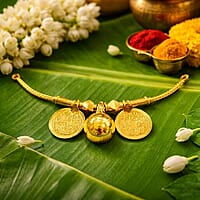 Traditional Gold Plated Lakshmi Mangalsutra Dollar Pendant | Thirumangalyam Pendant with Lakshmi Coins for Women