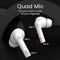 Portronics Twins S6 – TWS Earbuds, 50H Playtime, White. Enjoy seamless connectivity, superior sound quality, and a sleek design. Perfect for music lovers and on-the-go lifestyles.