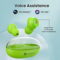 Portronics Twins S13 – TWS Earbuds, 24H Playtime, Green. Enjoy seamless connectivity, rich sound quality, and a stylish design. Perfect for music lovers and on-the-go lifestyles.
