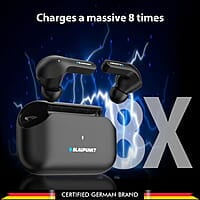 Blaupunkt Newly Launched BTW300 XTREME True Wireless Earbuds with Unstoppable 150 Hours* Playtime I Massive 800mAh Battery I CRISPR ENC AI MIC I BT Ver 5.3 I Gaming-Ready I TurboVolt Charging