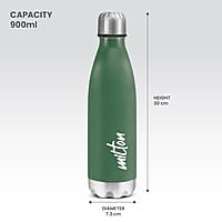 MILTON Shine 1000 Stainless Steel Water Bottle, 900 ml Single walled  Leak Proof