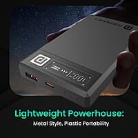 Portronics Luxcell MagClick 10k 10000 mAh 15W Magnetic Wireless Fast Charging Power Bank Premium Finish, 22.5 Wired Output