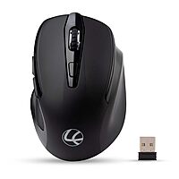 Lapcare Goodie LMW‑222: 2.4 GHz wireless mouse with 1600 DPI sensor, rubber-textured grip, 6 buttons, auto‑sleep mode & tested for 3M clicks.
