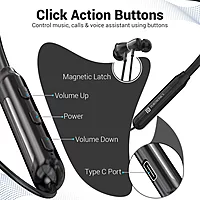 Portronics Harmonics Z3 Bluetooth In-Ear Headset – V5.2, Magnetic, Metal Head | 30Hrs Play | Blue