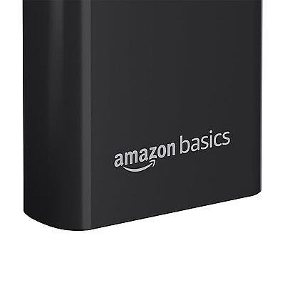 Amazon Basics 20000mAh 22.5W Lithium-Polymer Power Bank | Dual Input, Triple Output | Fast Charging, Black, Type-C Cable Included