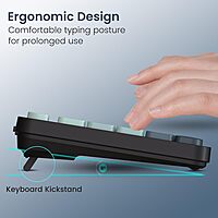 Portronics Key11 Green Combo | BT 5.3, USB, Type-C, Silent Keys, Ergonomic Design, Long Battery Life, Multi-Device Connectivity, Ideal for Home & Office, Sleek and Stylish Finish.