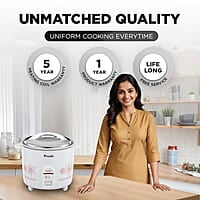 Preethi Electric Rice Cooker, 1 Litre, Single Pan, Anodized and Rustproof Aluminium Pan