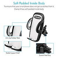 Portronics Clamp X – Car Vent Mobile Holder, 360° Rotation, Adjustable Grip, Durable Design, Easy Installation, Compatible with Most Smartphones, Ideal for Hands-Free Navigation, Black.