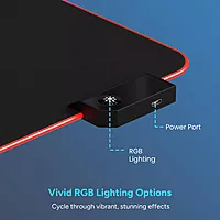 Portronics Comfipad Glow RGB Mouse Pad – Large, Black, Smooth & Vibrant RGB