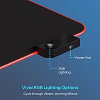 Portronics Comfipad Glow Gaming Mouse Pad – RGB Light Modes | Large Size | Non-Slip Base| black