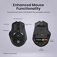 Portronics Key 9 Wireless Keyboard & Mouse Combo – Numeric Pad Piano Keys Black 1 Year Warranty