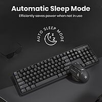Portronics Key9 – Wireless Keyboard & Mouse Combo, Black. Stylish design, comfortable layout, stable wireless connection, extended battery life, ideal for work!