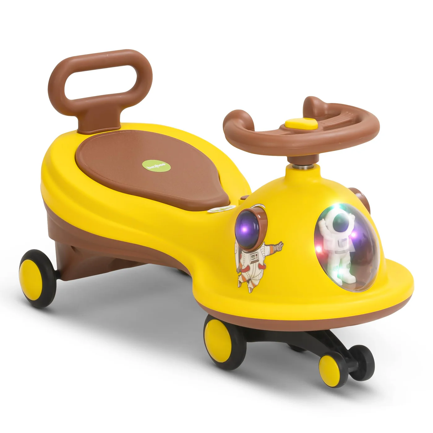 Baybee Astro Baby Swing Car for Kids-Yellow/Brown