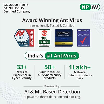Net Protector Total Security Antivirus 1 PC 3 Year Email License