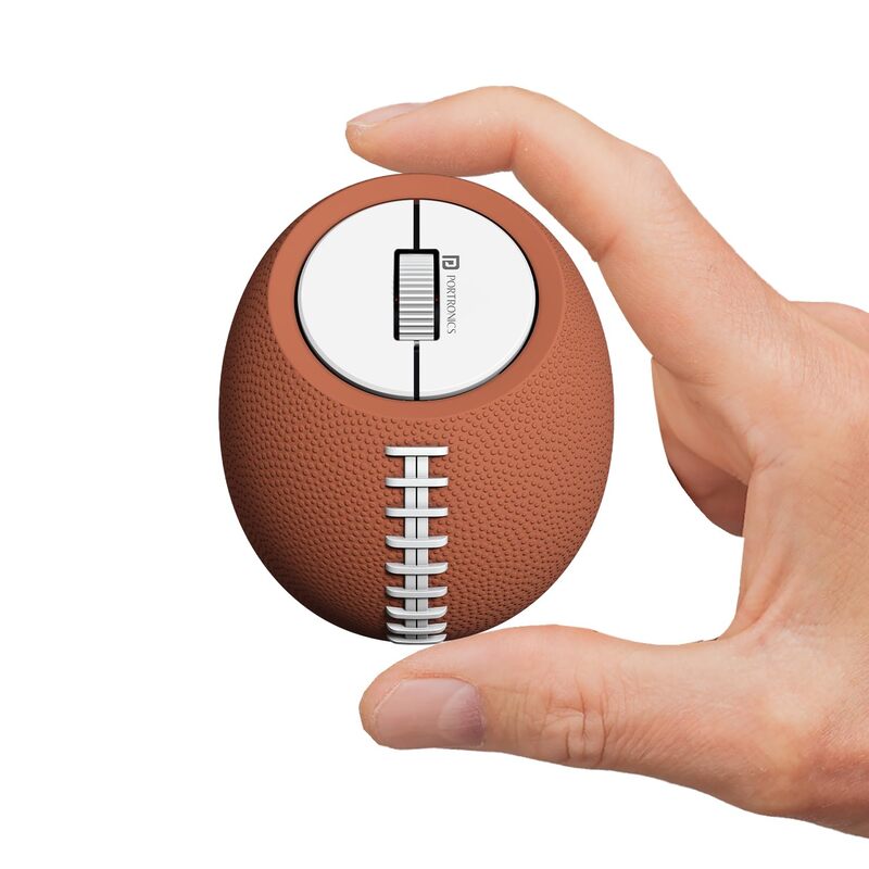 Portronics ToadPlay Rugby Mini Wireless Mouse – Dual Mode BT & 2.4GHz| Brown | 1 Year Warranty