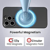 Portronics Mogun 5 – MagSafe Desk Phone Holder, Blue. Sleek design, securely holds phone while charging. Ideal for home or office.