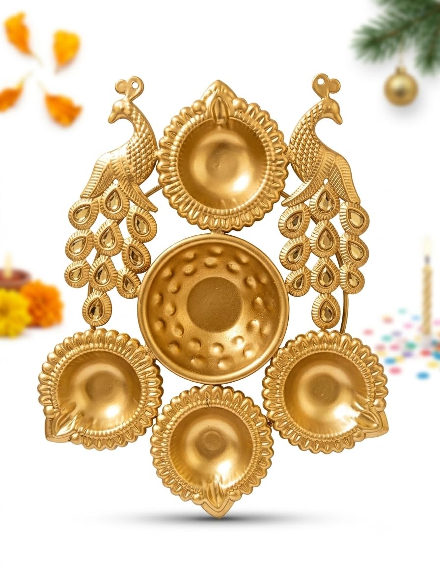 Metal Urli - Peacock - 4 Cavity
