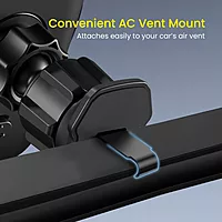 Portronics Clamp Z – Car Vent Phone Holder, 360° Rotation, Adjustable Grip, Durable Design, Easy Installation, Compatible with Most Smartphones, Ideal for Hands-Free Navigation, Black.