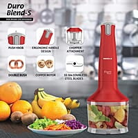 Havells Duro Blend S With Chopper Attachment 300W - Low Noise Copper Dc Motor