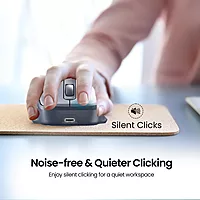 Portronics Toad 7 Wireless Mouse – 3200 DPI, Grey. Ergonomic design, smooth tracking, and long battery life. Perfect for home or office use. Connects via USB receiver for hassle-free operation.