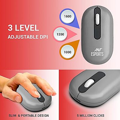 Open Box Ant Esports WKM22 Wireless Keyboard& Mouse Combo Set