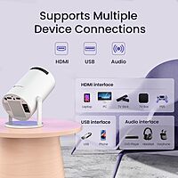 Portronics Beem 440 Smart Projector – 720p HD, White, Compact & Portable | Bright Display, Wireless Connectivity | Ideal for Home Entertainment & Presentations