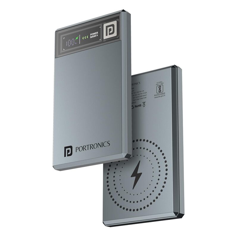 Portronics Magclick 5K is a 5000mAh magnetic wireless charger designed for convenience. It offers fast charging, portability, and a sleek design, making it perfect for on-the-go power needs.