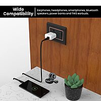 Portronics 10042 Adapto 12C Charger – 12W Single USB Port | Type-C Cable Included | White