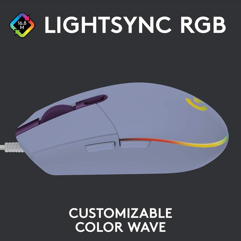 LOGITECH LIGHT SYNC WIRED GAMING MOUSE  G203-MediumSlateBlue