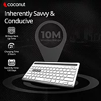 Coconut WK20 Evolve Wireless Keyboard (Compatible with PC, Mac, Laptop & Tablet, 1 Year Warranty)