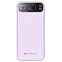 ZEBRONICS MB10000S13 Power Bank, 10000 mAh, Rapid Charge, 22.5W Output, Dual USB Output, PD 3.0 Type C, Built in Protections, Percentage Indicator, Made in India