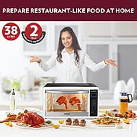 Borosil DigiPro 38 L Digital Oven Toaster & Grill, Convection Mode, 6 Pre-set Menus, Temperature Control, Chrome