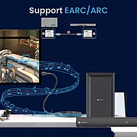 Portronics Konnect Stream – 5M HDMI Cable, 4K@60Hz, Grey, high-speed transmission, supports 3D, audio return channel, perfect for gaming and streaming, durable design, ideal for home theater setups.