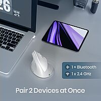 Portronics Toad Ergo 4 Wireless Mouse – Dual Mode BT & 2.4GHz | White | 1 Year Warranty