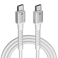 Portronics Konnect X – 60W Type-C Cable, 2M, White, fast charging, durable design, compatible with various devices, perfect for home and office use, tangle-free, high-speed data transfer.