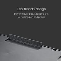 Portronics My Buddy G Laptop Desk with Storage & Mouse Pad, Adjustable Height, Compatible