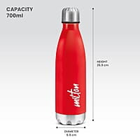 MILTON Shine 800 Stainless Steel Water Bottle, 700 ml Single walled  Leak Proof