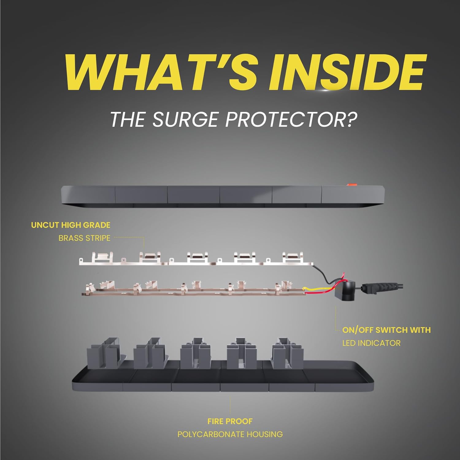 Lapcare Surgee 4 extension board with 4 universal sockets, 5 m cord, 1500 W power capacity, short‑circuit protection and fire‑proof design.