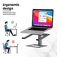Portronics My Buddy K5 Laptop Stand – Metal Build | Extendable Design | Grey | 1 Year Warranty
