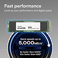 Crucial E100 1TB NVMe SSD – M.2 2280 | PCIe Gen4 | Up to 5000MB/s Read