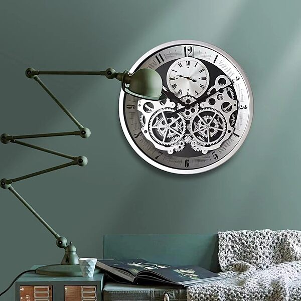 “Retro Gear Wall Clock | Timeless Industrial Elegance”
