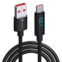 Portronics Konnect View – 66W Type-C Cable, LED Indicator, 1.2M Length, Fast Charging, Durable Design, Compatible with Laptops, Smartphones, and Tablets, Ideal for Home and Office Use.