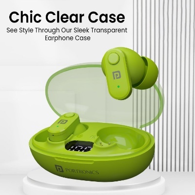 Portronics Harmonics Twins S16 in Ear Wireless TWS Earbuds with 24 Hrs Playtime, Clear Calls, Game & Music Mode, Low Latency, Bluetooth 5.3v, LED Display, Type C Fast Charging Portronics Harmonics Twins S16 in Ear Wireless TWS Earbuds with 24 Hrs Playtime, Clear Calls, Game & Music Mode, Low Latency, Bluetooth 5.3v, LED Display, Type C Fast Charging