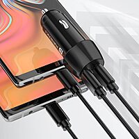 Portronics 40W Dual Type-C Car Charger PD Fast Charging for Cars & Mobile Phones Black