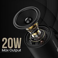 Portronics Soundpot – 20W Portable Speaker with TWS & Mic, delivers powerful sound, wireless connectivity, and hands-free calling. Perfect for outdoor adventures or home use. Enjoy music anywhere!