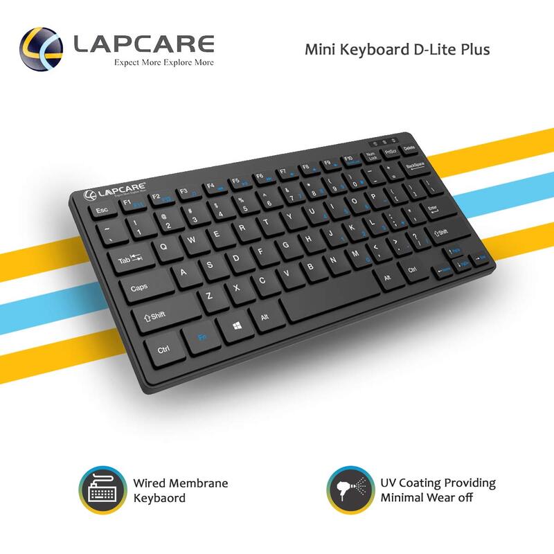 Lapcare D-Lite Plus Wireless Keyboard – 2.4GHz Wireless | 87 Keys Compact Design | 8 Million Keystrokes | Multi-OS Compatible | Black