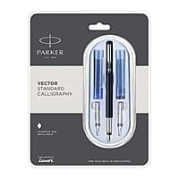 PARKER VECTOR STA CALLIGRAPHY CHROME TRIM FOUNTAIN PEN BLACK BODY PARKER VECTOR STA CALLIGRAPHY CHROME TRIM FOUNTAIN PEN BLACK BODY